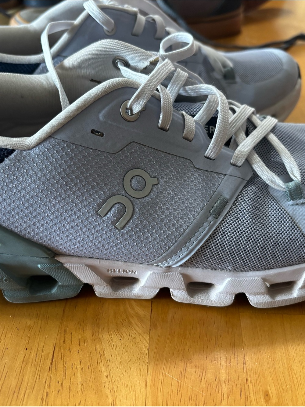 On Running Men's Cloudflow Sneakers in Light Gray and White